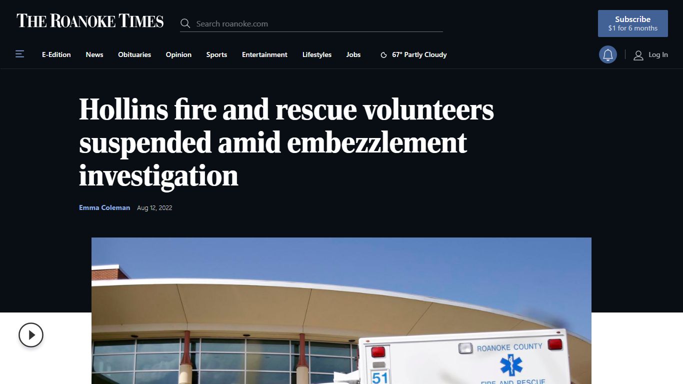 Hollins fire and rescue volunteers suspended amid embezzlement ...